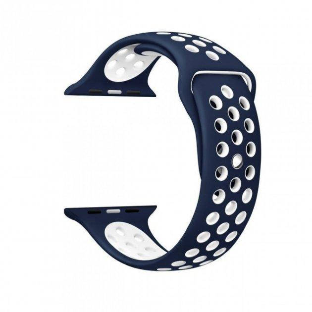 Ремешок для Apple Watch 38mm/40mm/42mm/44mm Series 1/2/3/4 в стиле Nike Sport Band синий с белым
Ремешок для Apple Watch 38mm/40mm/42mm/44mm Series 1/2/3/4 в стиле Nike Sport Band синий с белым