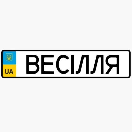 VIP! Номер на Свадебное авто "Весілля" Пластик 52х11 см, Крепление в номерную рамку, С-2, Разные цвета
VIP! Номер на Свадебное авто "Весілля" Пластик 52х11 см, Крепление в номерную рамку, С-2, Разные цвета