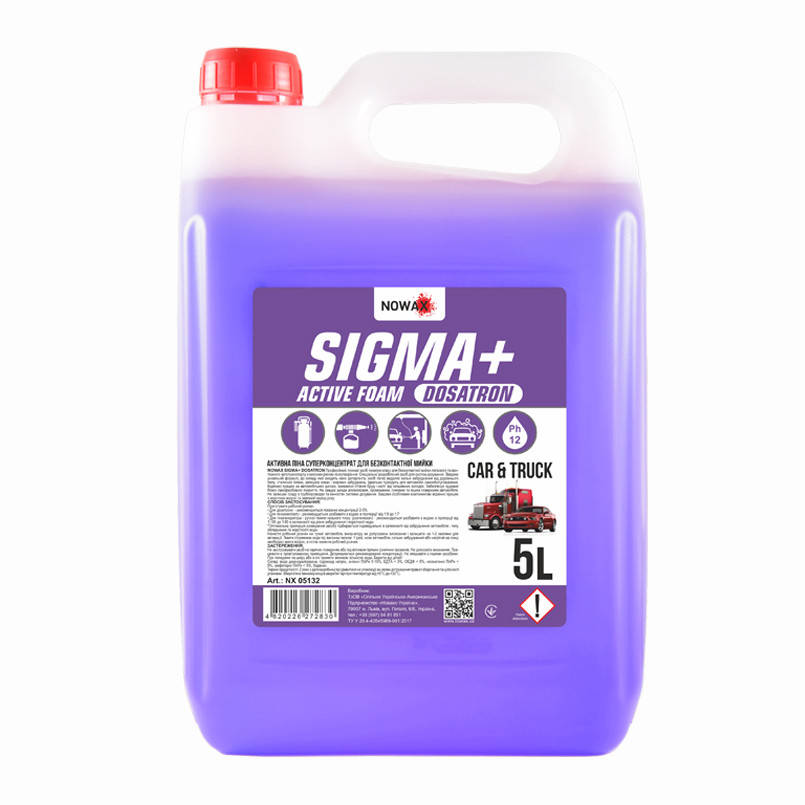 Активная пена для бесконтактной мойки концентрат Nowax Sigma+ Active Foam Dosatron 5л (NX05132)
Активная пена для бесконтактной мойки концентрат Nowax Sigma+ Active Foam Dosatron 5л (NX05132)