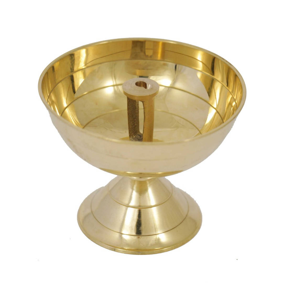 Лампада масляная (дипа) латунь диаметр 8 см - лампа латунная из Индии 
Лампада масляная (дипа) латунь диаметр 8 см - лампа латунная из Индии