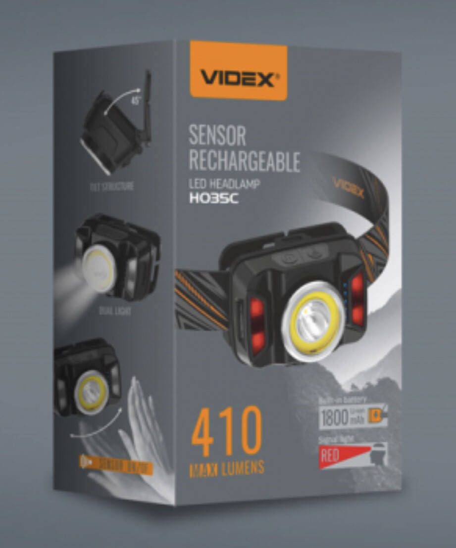 Мощный аккумуляторный сенсорный фонарик на голову VIDEX VLF-H035C 410Lm 5000K с датчиком движения с красным, Красный
Мощный аккумуляторный сенсорный фонарик на голову VIDEX VLF-H035C 410Lm 5000K с датчиком движения с красным, Красный