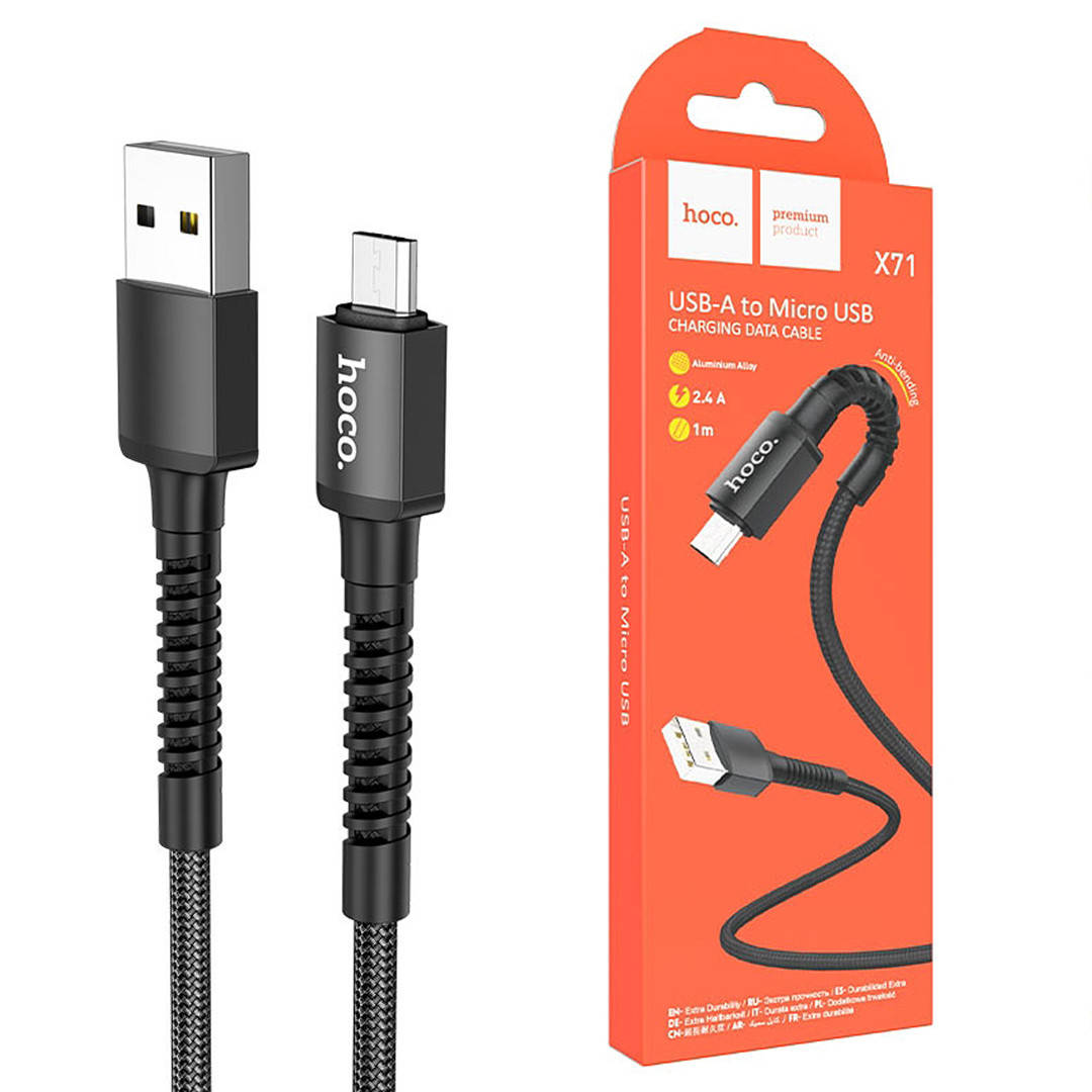 Кабель для зарядки и синхронизации Hoco X71 Especial USB - Micro USB | 2.4A | 1 м | черный
Кабель для зарядки и синхронизации Hoco X71 Especial USB - Micro USB | 2.4A | 1 м | черный