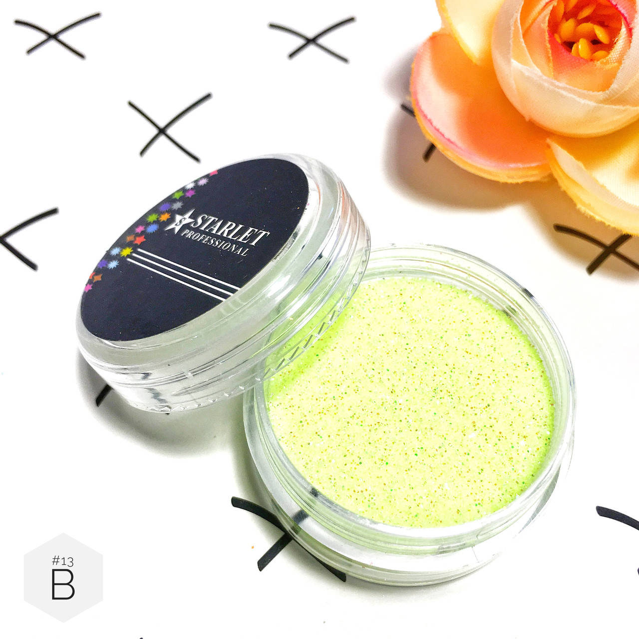 Глиттер блестки для ногтей Starlet Professional (B) №13, Желтый