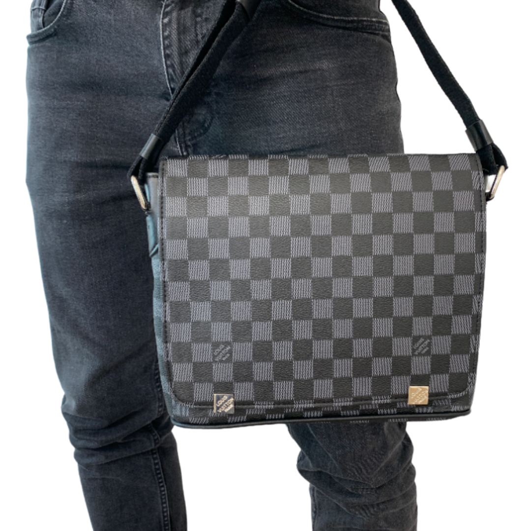 Мужская сумка Louis Vuitton, Черная, PU кожа, Черный 
Мужская сумка Louis Vuitton, Черная, PU кожа, Черный