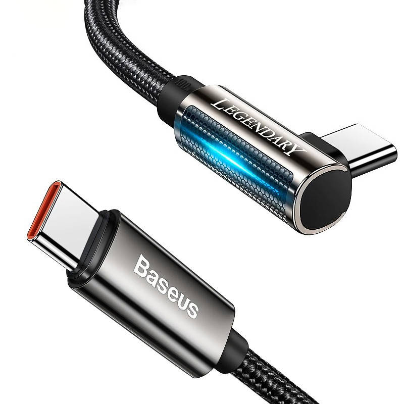 Кабель Type-C на Type-C для быстрой зарядки 100W BASEUS Legend Series Elbow Fast Charging 1м (чорний), Черный
Кабель Type-C на Type-C для быстрой зарядки 100W BASEUS Legend Series Elbow Fast Charging 1м (чорний), Черный