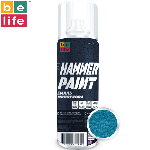 Аэрозольная акриловая краска с молотковым эффектом синяя BeLife Hammer №1618 400мл, Синий
Аэрозольная акриловая краска с молотковым эффектом синяя BeLife Hammer №1618 400мл, Синий
