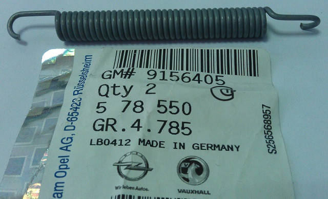 Пружина возвратная (L=82 mm) троса стояночного (ручного) тормоза GM 0578550 9156405 OPEL Vectra-A/B Omega-A/B
Пружина возвратная (L=82 mm) троса стояночного (ручного) тормоза GM 0578550 9156405 OPEL Vectra-A/B Omega-A/B