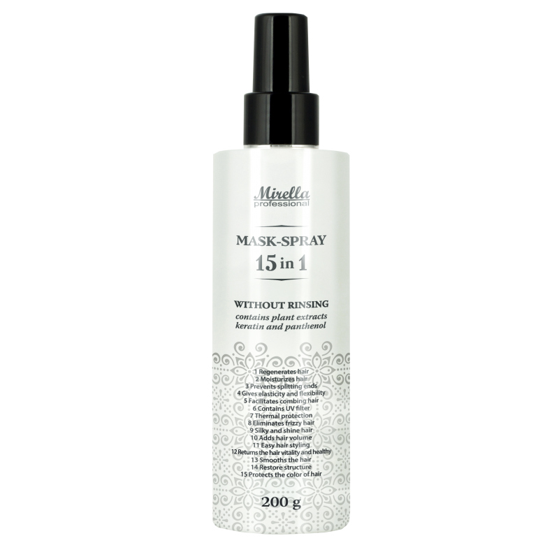 Маска-спрей для волос мгновенного действия 15в1 Mirella Mask-spray 15 in 1 without rinsing, 200 мл, 200 мл
Маска-спрей для волос мгновенного действия 15в1 Mirella Mask-spray 15 in 1 without rinsing, 200 мл, 200 мл