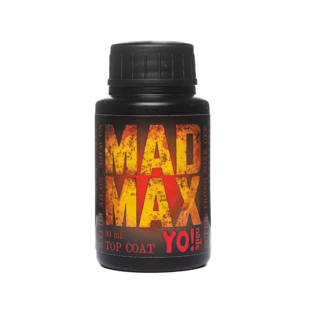 Yo!Nails Mad Max No UV-protect - топ суперстойкий без липкого слоя (без УФ фильтров), 30 мл
Yo!Nails Mad Max No UV-protect - топ суперстойкий без липкого слоя (без УФ фильтров), 30 мл