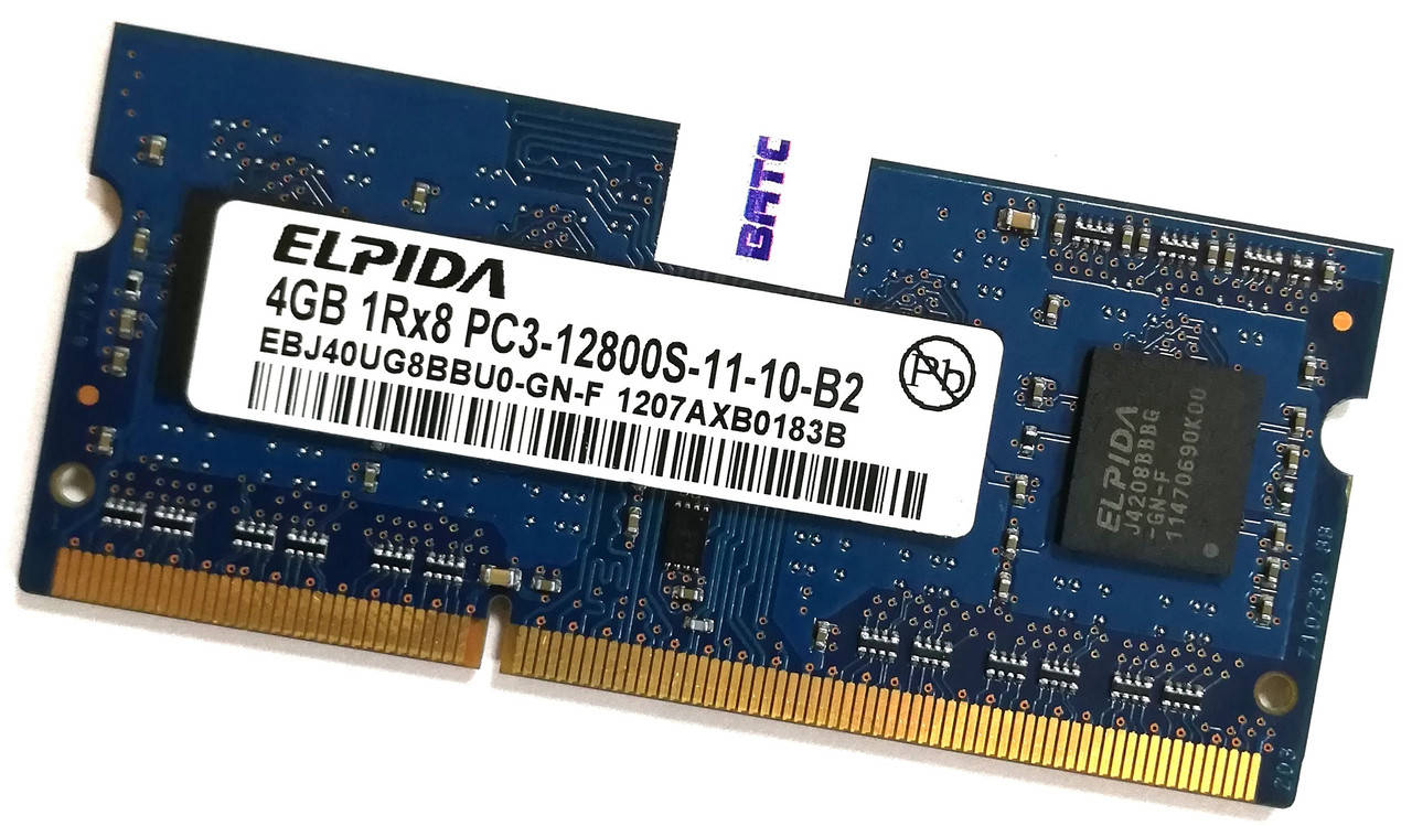Оперативная память для ноутбука Elpida SODIMM DDR3 4Gb 1600MHz 12800s CL11 (EBJ40UG8BBU0-GN-F) Б/У
Оперативная память для ноутбука Elpida SODIMM DDR3 4Gb 1600MHz 12800s CL11 (EBJ40UG8BBU0-GN-F) Б/У