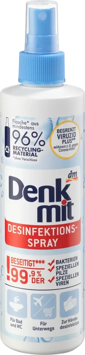 Гигиенический-дезинфицирующий спрей Denkmit Desinfektionsspray, 250 мл. 
Гигиенический-дезинфицирующий спрей Denkmit Desinfektionsspray, 250 мл.