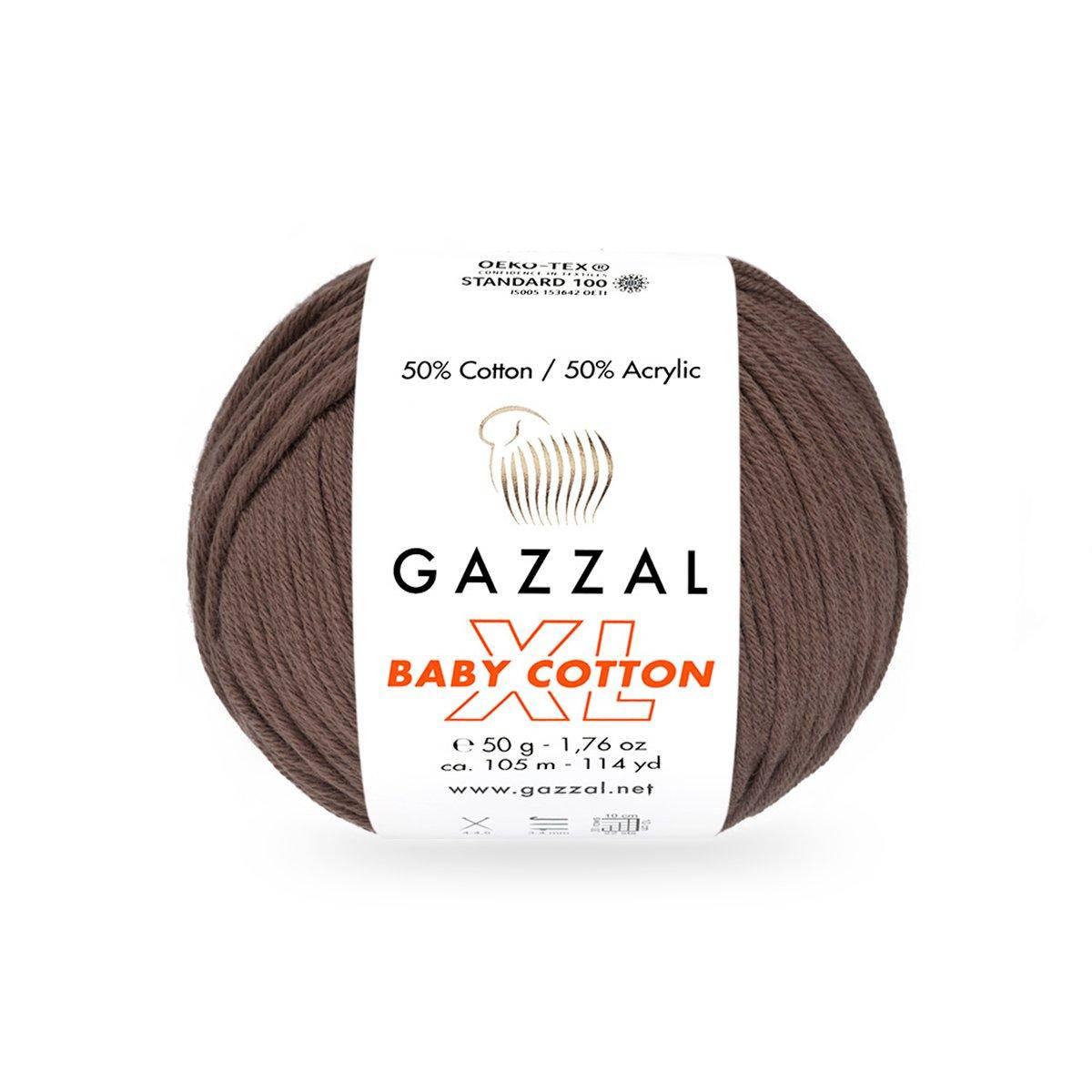Gazzal Baby Cotton XL (Газзал Беби Котон ХЛ) № 3455 темный мокко (Пряжа с хлопком, нитки для вязания), Коричневый
Gazzal Baby Cotton XL (Газзал Беби Котон ХЛ) № 3455 темный мокко (Пряжа с хлопком, нитки для вязания), Коричневый