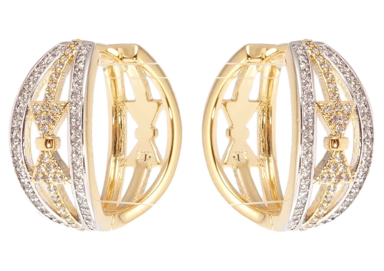 Серьги Xuping Позолота+Родий колечки "Орнамент бант с цирконием"
Серьги Xuping Позолота+Родий колечки "Орнамент бант с цирконием"