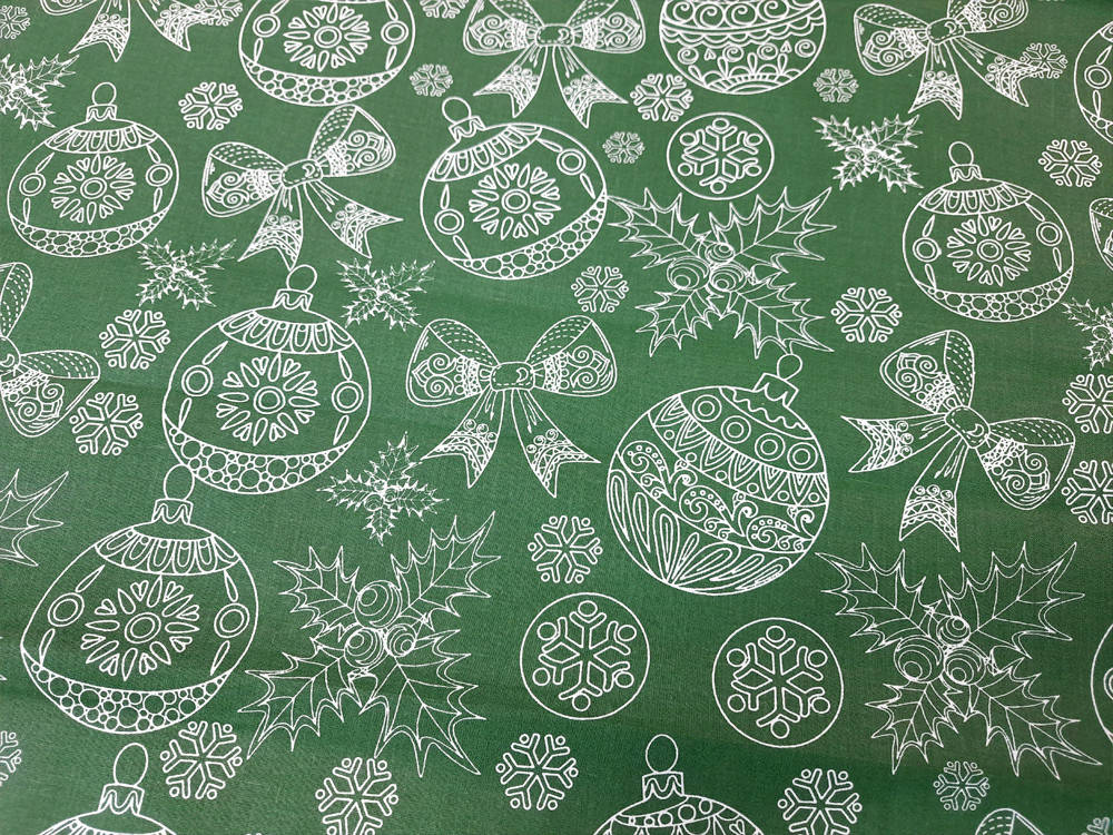Ткань "Ёлочные игрушки на зеленом" (50 х 80 см), Зелёный
Ткань "Ёлочные игрушки на зеленом" (50 х 80 см), Зелёный