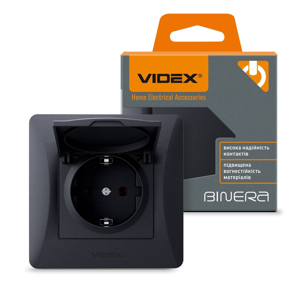 Розетка встроенная одинарная с заземлением и крышкой VIDEX BINERА черный графит VF-BNSK1GС-BG
Розетка встроенная одинарная с заземлением и крышкой VIDEX BINERА черный графит VF-BNSK1GС-BG