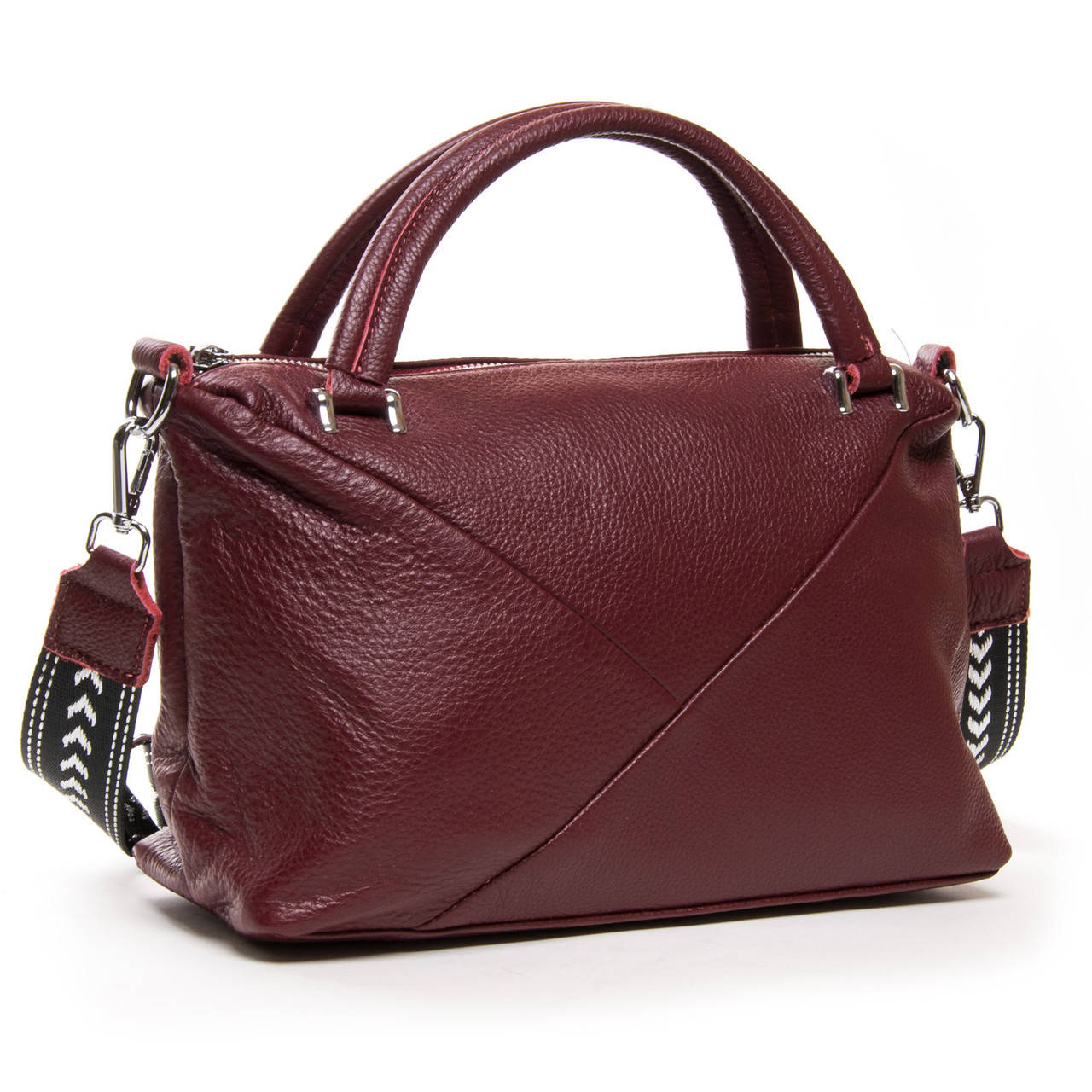 Сумка женская кожаная бордовая ALEX RAI 01-12 24-83104-9 wine-red, Красный