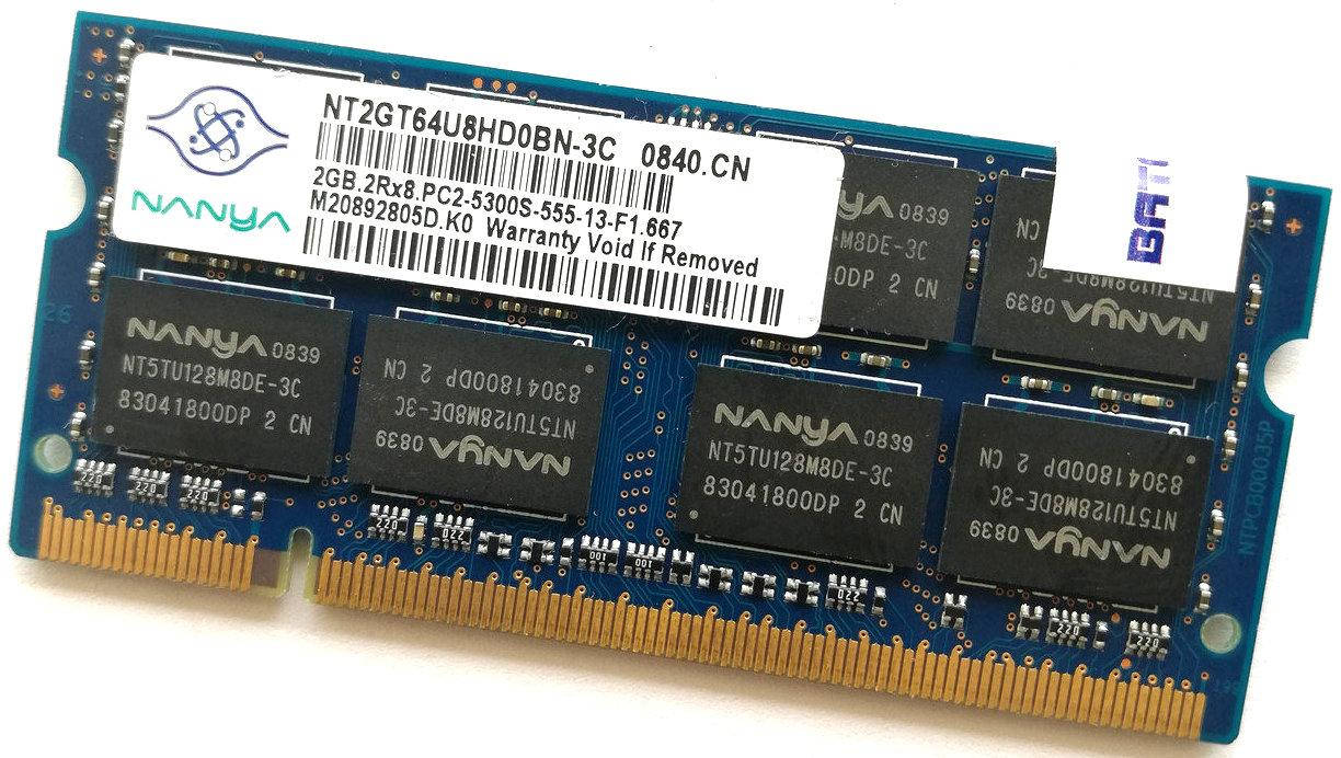 Оперативная память для ноутбука Nanya SODIMM DDR2 2Gb 667MHz 5300S CL5 (NT2GT64U8HD0BN-3C) Б/У
Оперативная память для ноутбука Nanya SODIMM DDR2 2Gb 667MHz 5300S CL5 (NT2GT64U8HD0BN-3C) Б/У