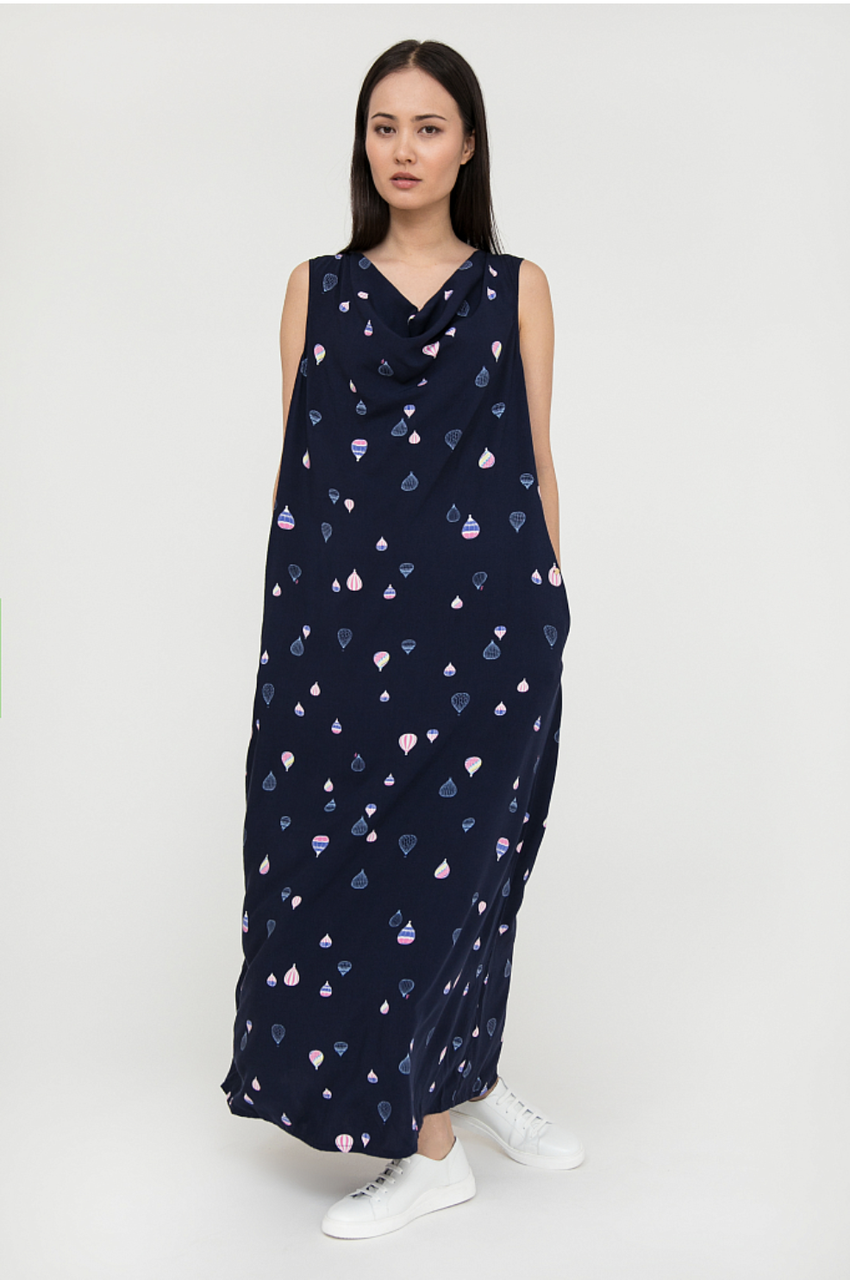 Длинное летнее платье свободного кроя Finn Flare S20-14096-101 из вискозы темно-синее S
Длинное летнее платье свободного кроя Finn Flare S20-14096-101 из вискозы темно-синее S