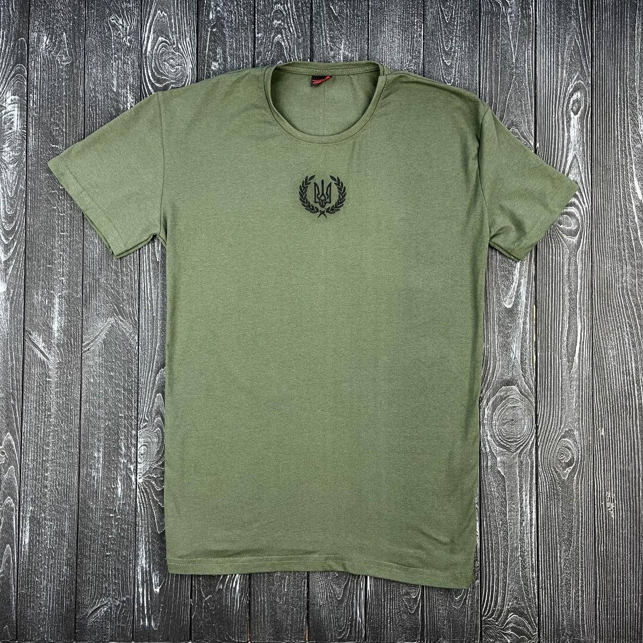 Мужская футболка патриотическая с гербом Украины вышивка хлопковая однотонная хаки
Мужская футболка патриотическая с гербом Украины вышивка хлопковая однотонная хаки