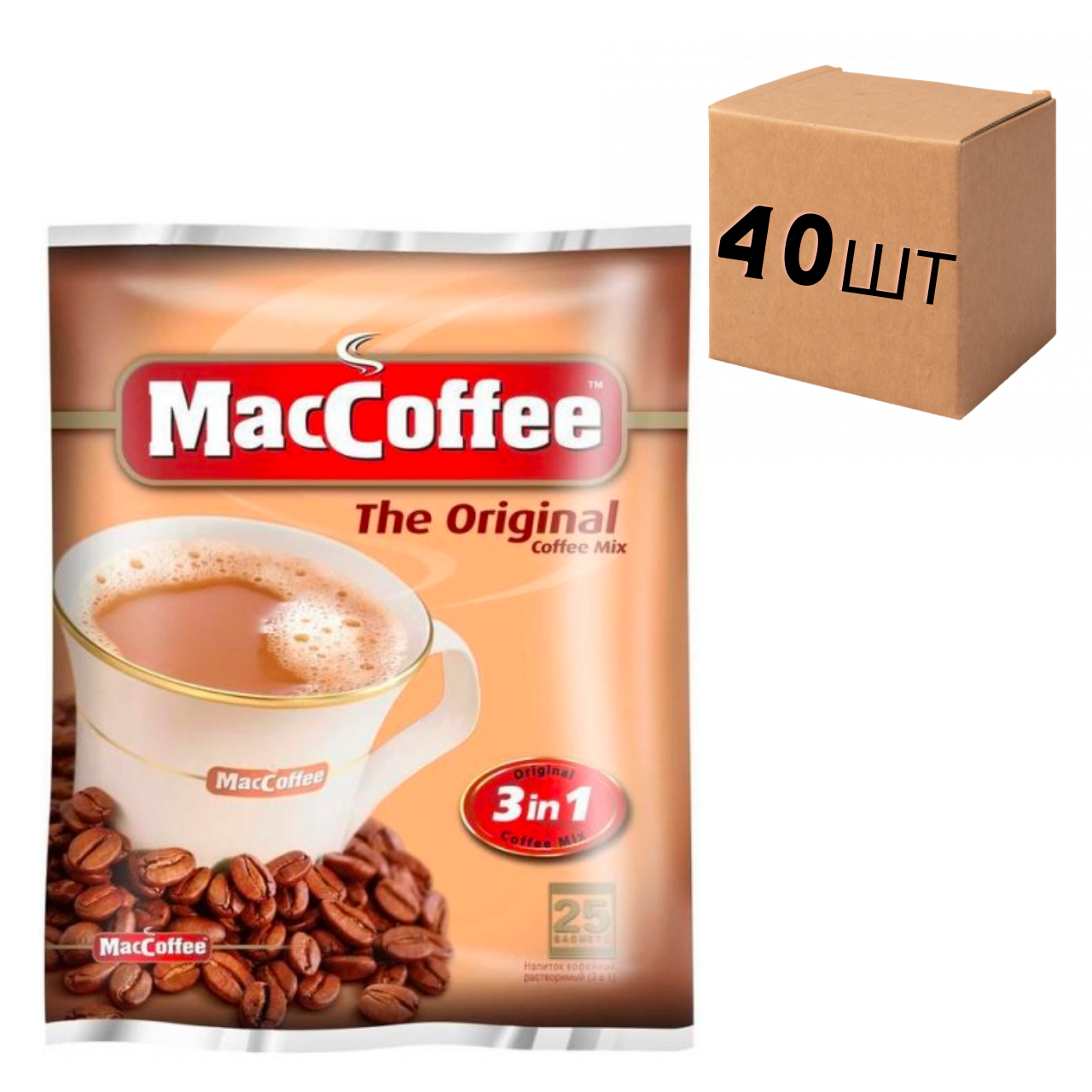 Ящик растворимого кофе MacCoffee 3в1 Oridginal упаковка 25 шт (в ящике 40 шт. упаковок)
Ящик растворимого кофе MacCoffee 3в1 Oridginal упаковка 25 шт (в ящике 40 шт. упаковок)