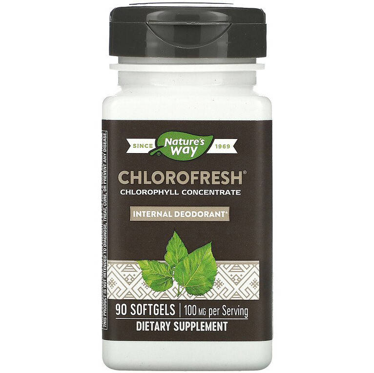 Хлорофилл Nature's Way "Chlorofresh Chlorophyll Concentrate" 100 мг (90 гелевых капсул)
Хлорофилл Nature's Way "Chlorofresh Chlorophyll Concentrate" 100 мг (90 гелевых капсул)