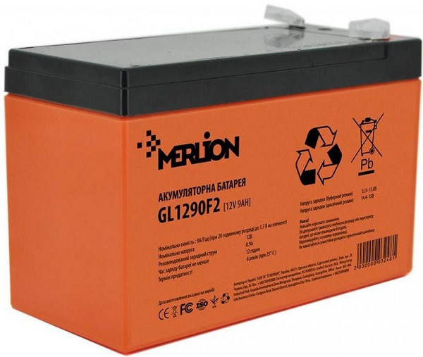 Акумуляторна батарея MERLION GL1290F2 12V 9Ah (150 x 65 x 95 (100)) Orange (код 115435)
Акумуляторна батарея MERLION GL1290F2 12V 9Ah (150 x 65 x 95 (100)) Orange (код 115435)