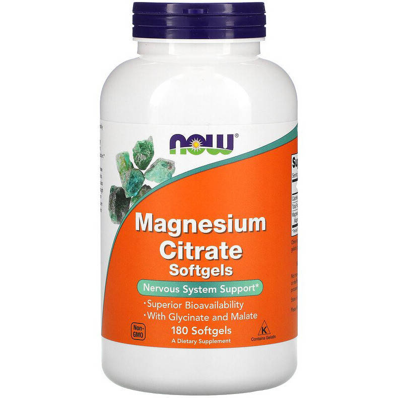 Цитрат магния NOW Foods "Magnesium Citrate" поддержка нервной системы, 400 мг (180 гелевых капсул)
Цитрат магния NOW Foods "Magnesium Citrate" поддержка нервной системы, 400 мг (180 гелевых капсул)