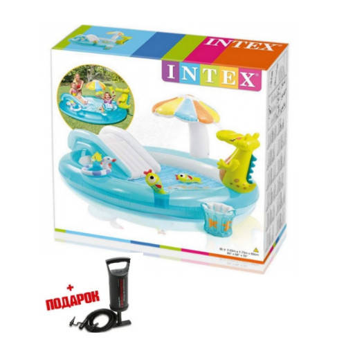 Детский надувной бассейн с горкой Intex 57165 - Надувной игровой центр Аллигаторр, Синий
Детский надувной бассейн с горкой Intex 57165 - Надувной игровой центр Аллигаторр, Синий