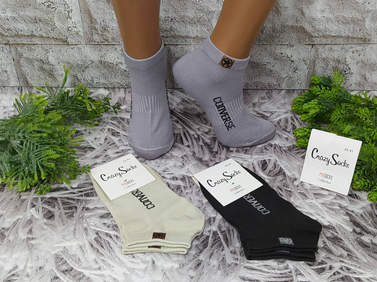 Носки женские размер 35-41 за 1 пару короткие хлопок стрейч спортивные Crasy Socrs 8302, Разные цвета 
Носки женские размер 35-41 за 1 пару короткие хлопок стрейч спортивные Crasy Socrs 8302, Разные цвета