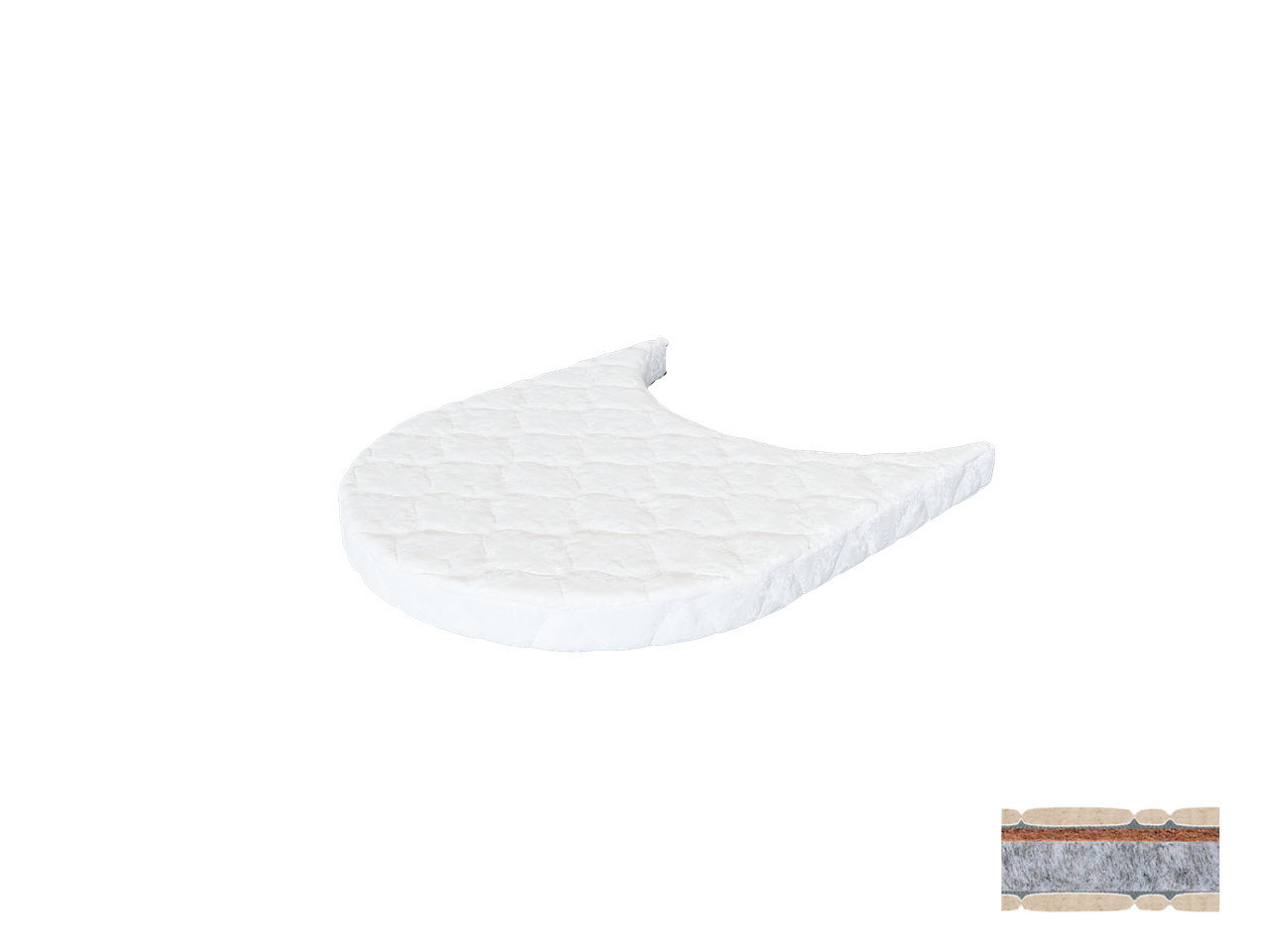 Дополнительная секция матраса полумесяц 60х65, в овальную кроватку IngVart SmartBed Oval. Кокос + флексовойлок
Дополнительная секция матраса полумесяц 60х65, в овальную кроватку IngVart SmartBed Oval. Кокос + флексовойлок