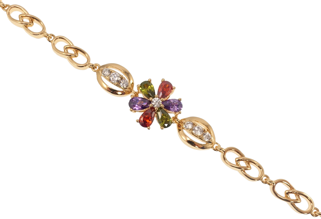 Браслет Xuping Позолота 18K "Цветок с цветными фианитами" длина с доп.замком 17.5,19.5см х 5-7мм
Браслет Xuping Позолота 18K "Цветок с цветными фианитами" длина с доп.замком 17.5,19.5см х 5-7мм