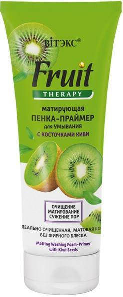 Матирующая пенка-праймер для умывания с косточками киви Витэкс Fruit Therapy для лица 200 мл (4810153032119)
Матирующая пенка-праймер для умывания с косточками киви Витэкс Fruit Therapy для лица 200 мл (4810153032119)