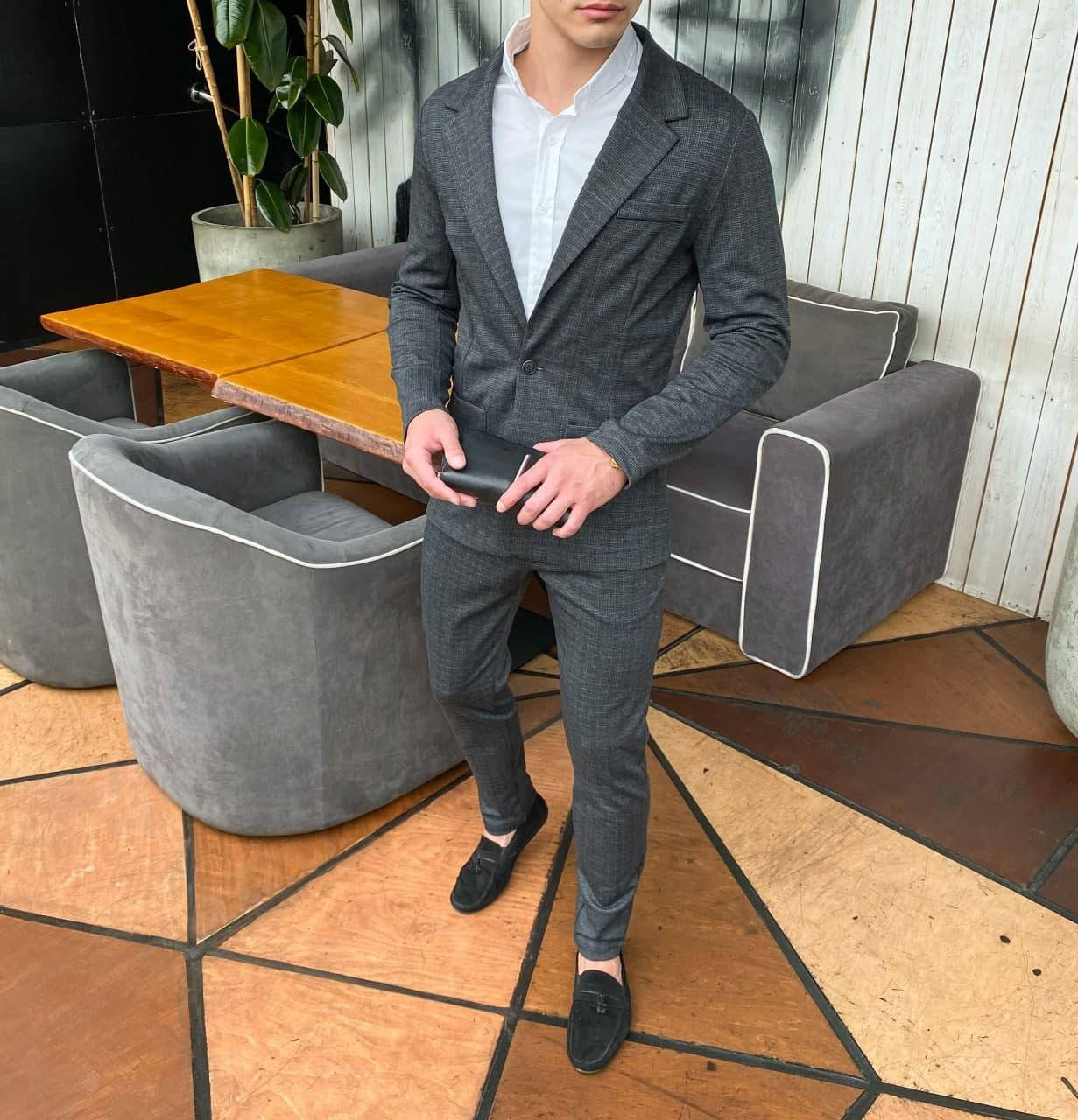 Костюм мужской классический Suits «Top» в клетку синюю | Комплект Пиджак + Брюки повседневный ЛЮКС качества, Серый
Костюм мужской классический Suits «Top» в клетку синюю | Комплект Пиджак + Брюки повседневный ЛЮКС качества, Серый