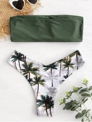 Купальник женский бандо раздельный с растительным принтом, хаки
Купальник женский бандо раздельный с растительным принтом, хаки