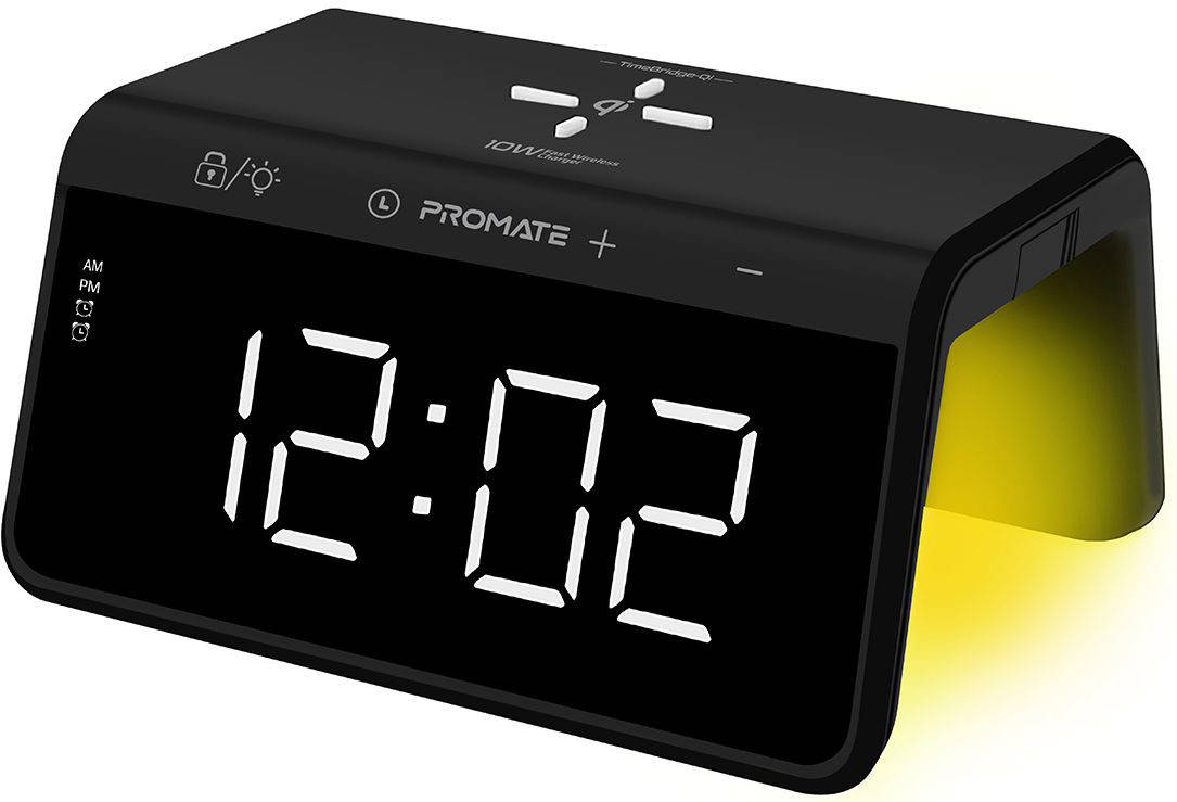 Настольные часы-будильник Promate TimeBridge-Qi с беспроводной зарядкой 10 Вт Black, Черный
Настольные часы-будильник Promate TimeBridge-Qi с беспроводной зарядкой 10 Вт Black, Черный