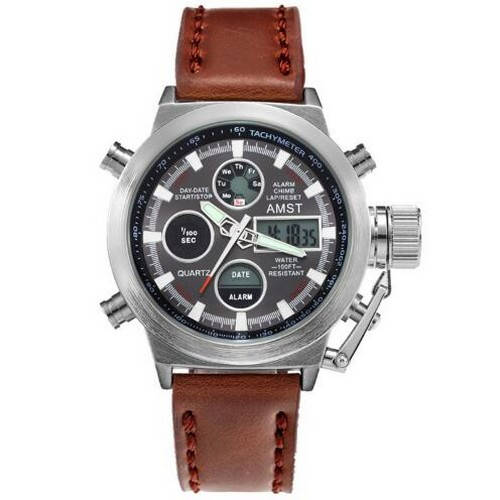 Военные часы армейские мужские подсветка оригинальные AMST 3003A Silver-Black-Brown Wristband
Военные часы армейские мужские подсветка оригинальные AMST 3003A Silver-Black-Brown Wristband