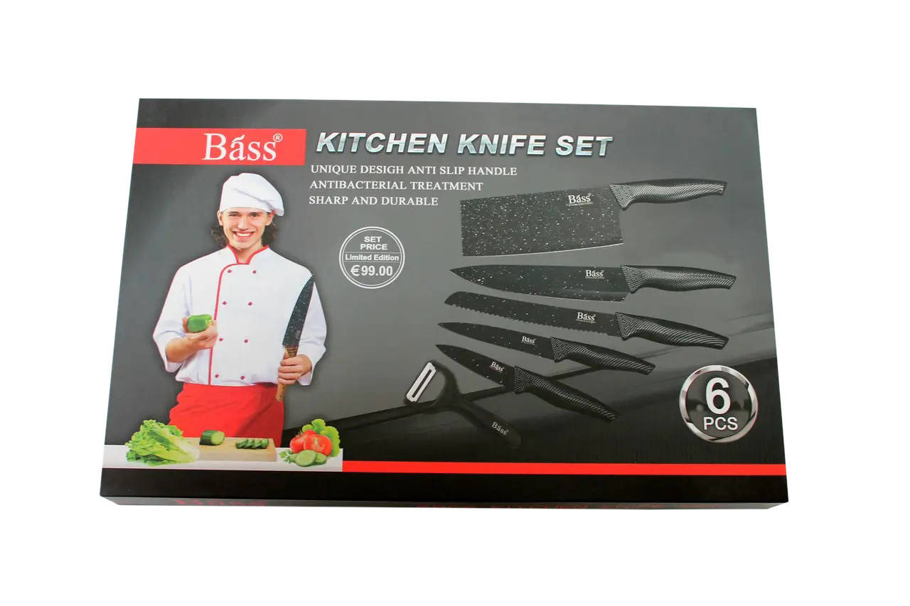 Набор ножей Bass 6 в 1 Набор кухонных ножей
Набор ножей Bass 6 в 1 Набор кухонных ножей