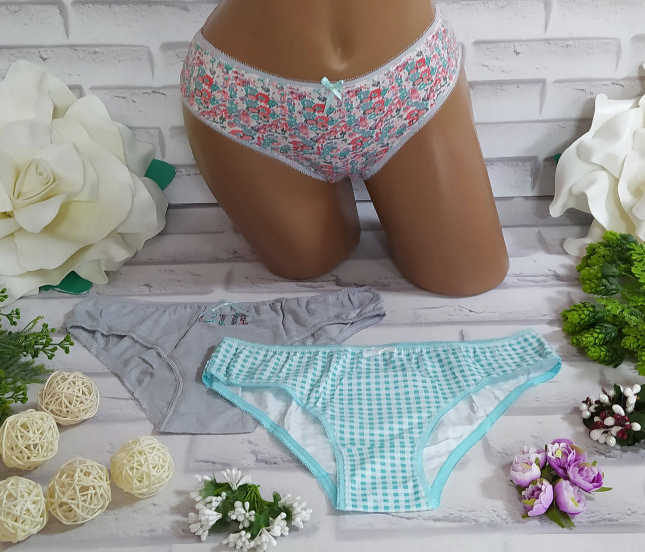 Трусы женские 3XL- (р. 46-48) хлопок, Разные цвета 
Трусы женские 3XL- (р. 46-48) хлопок, Разные цвета