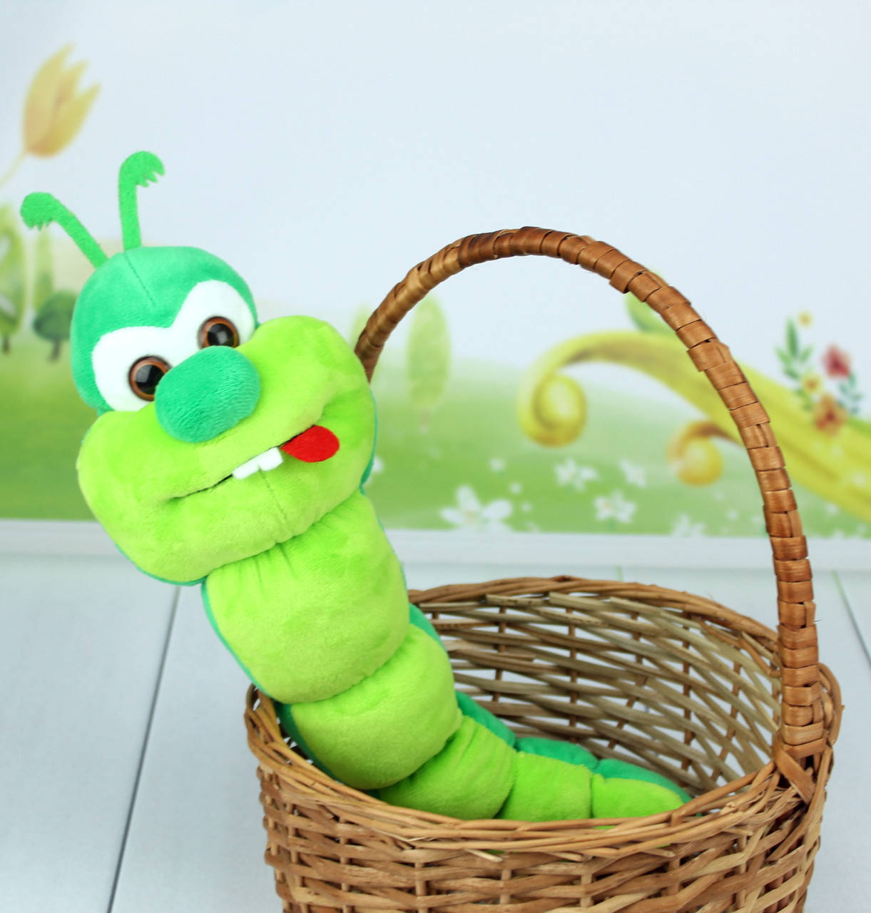 Мягкая игрушка гусеничка, 20 см., Зелёный 
Мягкая игрушка гусеничка, 20 см., Зелёный