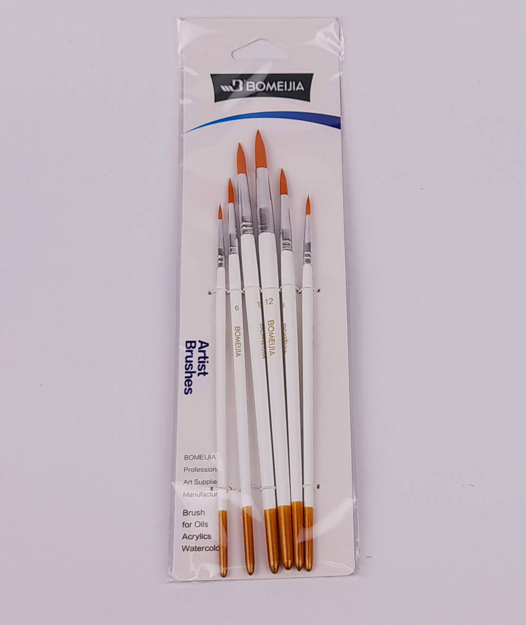 Набор художественных кистей нейлон 1339-6 "Bomeijia Artist Brushes" 6штук, круглые (2,4,6,8,10,12)
Набор художественных кистей нейлон 1339-6 "Bomeijia Artist Brushes" 6штук, круглые (2,4,6,8,10,12)