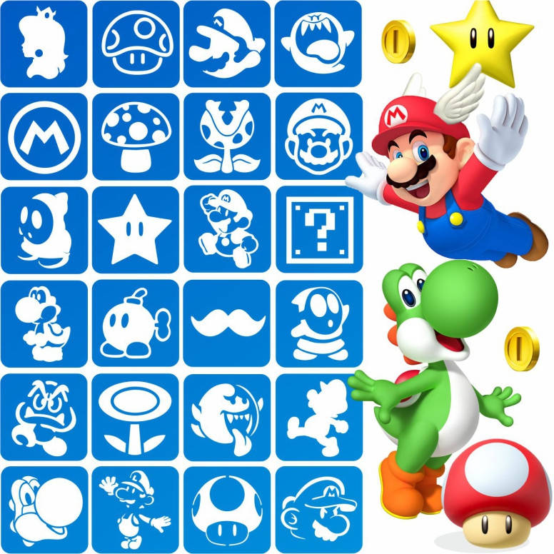 Трафареты Марио для блеск тату, био тату хной, временные тату, 6х6, 24 шт.
Трафареты Марио для блеск тату, био тату хной, временные тату, 6х6, 24 шт.