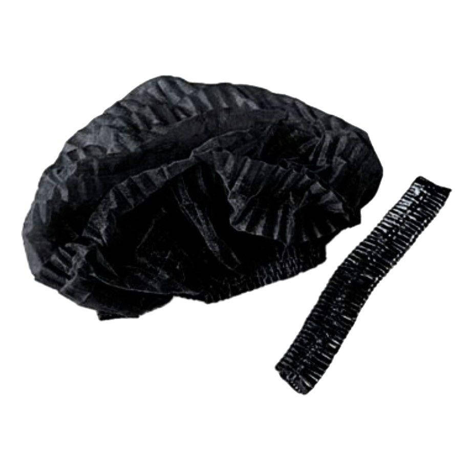 Одноразовые шапочки на двойной резинке, черные, 1 шт 
Одноразовые шапочки на двойной резинке, черные, 1 шт