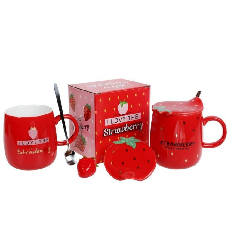 Кружка заварник с ложкой 420мл.Клубнички, Красный
Кружка заварник с ложкой 420мл.Клубнички, Красный