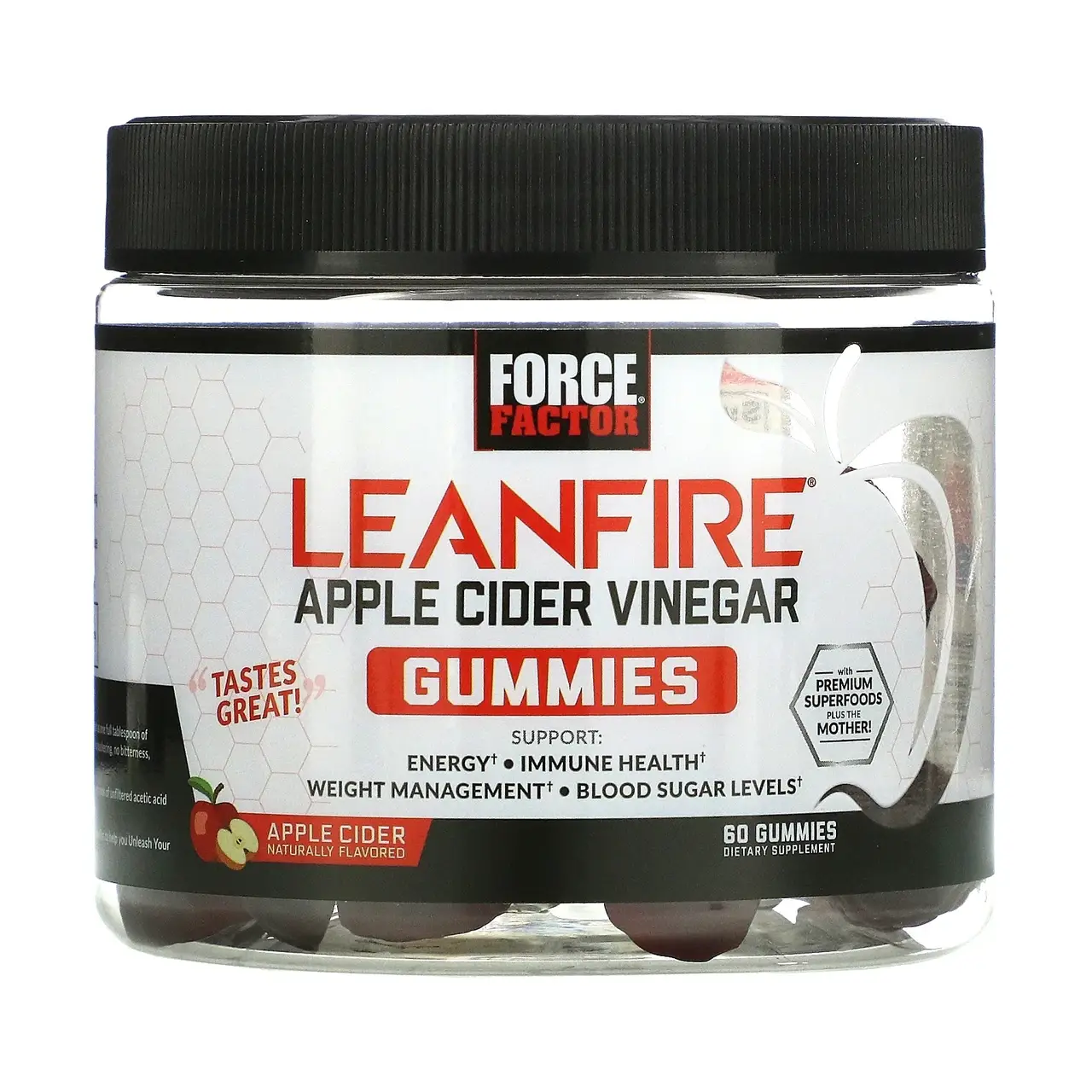Force Factor, LeanFire, жевательные таблетки с яблочным уксусом и закваской, натуральный вкус яблочного
Force Factor, LeanFire, жевательные таблетки с яблочным уксусом и закваской, натуральный вкус яблочного