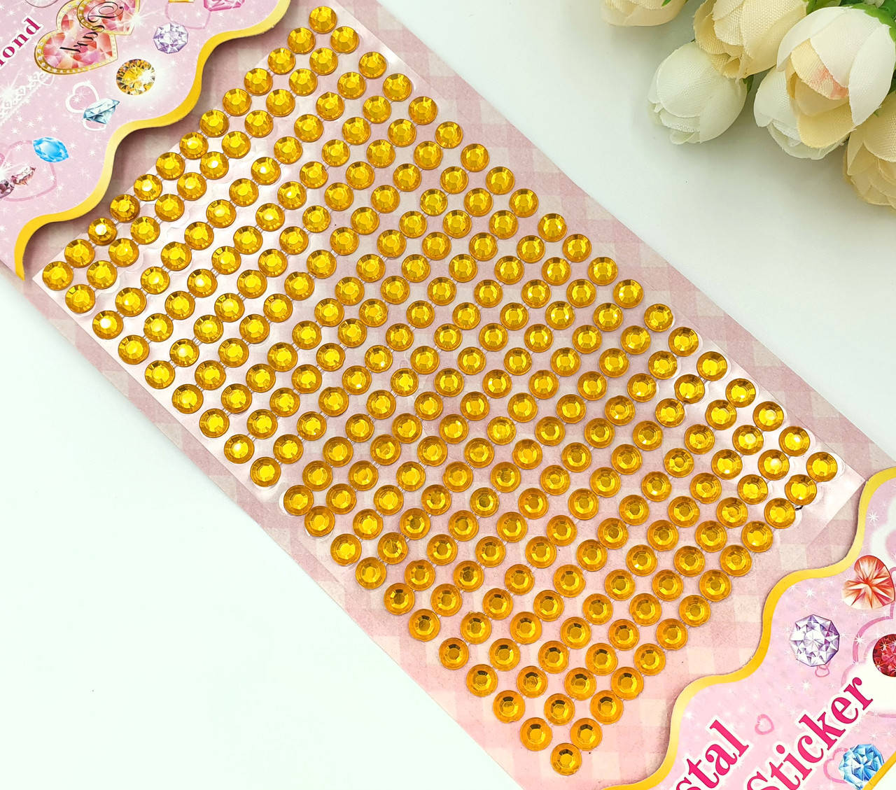 Стразы наклейки на планшетке Ø6мм, (260шт) желтые, Желтый
Стразы наклейки на планшетке Ø6мм, (260шт) желтые, Желтый