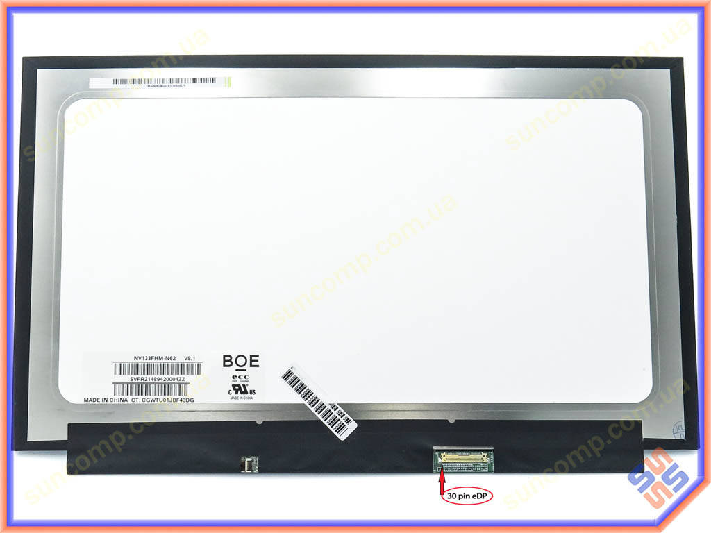 Матрица NV133FHM-N61 13.3" Slim eDP (1920*1080, IPS, 30pin справа, Без креплений). Матовая
Матрица NV133FHM-N61 13.3" Slim eDP (1920*1080, IPS, 30pin справа, Без креплений). Матовая