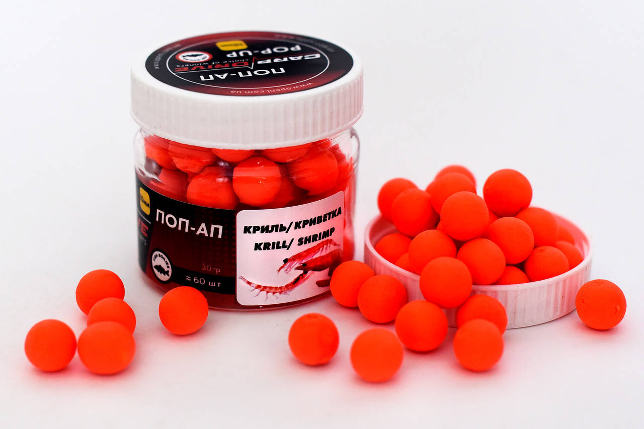 Бойл плавающий, поп ап для рыбалки, поп ап Криль-Креветка (Krill-Shrimp) 10 мм Carp Drive
Бойл плавающий, поп ап для рыбалки, поп ап Криль-Креветка (Krill-Shrimp) 10 мм Carp Drive