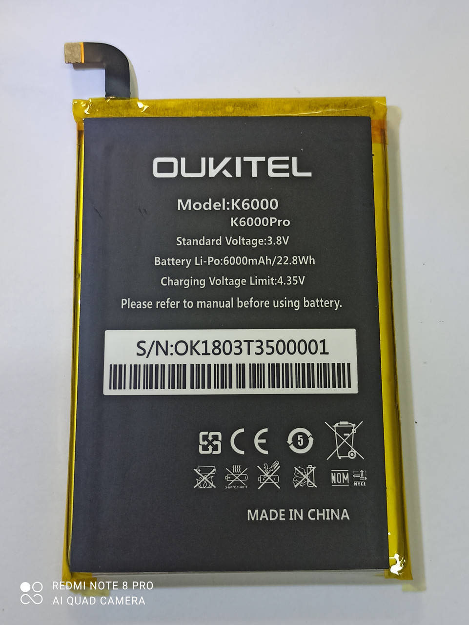 Аккумулятор OUKITEL K6000 / K6000 Pro /Doogee HT6 Pro / Homtom HT6 / T6 / T6 Pro (6000mAh)
Аккумулятор OUKITEL K6000 / K6000 Pro /Doogee HT6 Pro / Homtom HT6 / T6 / T6 Pro (6000mAh)