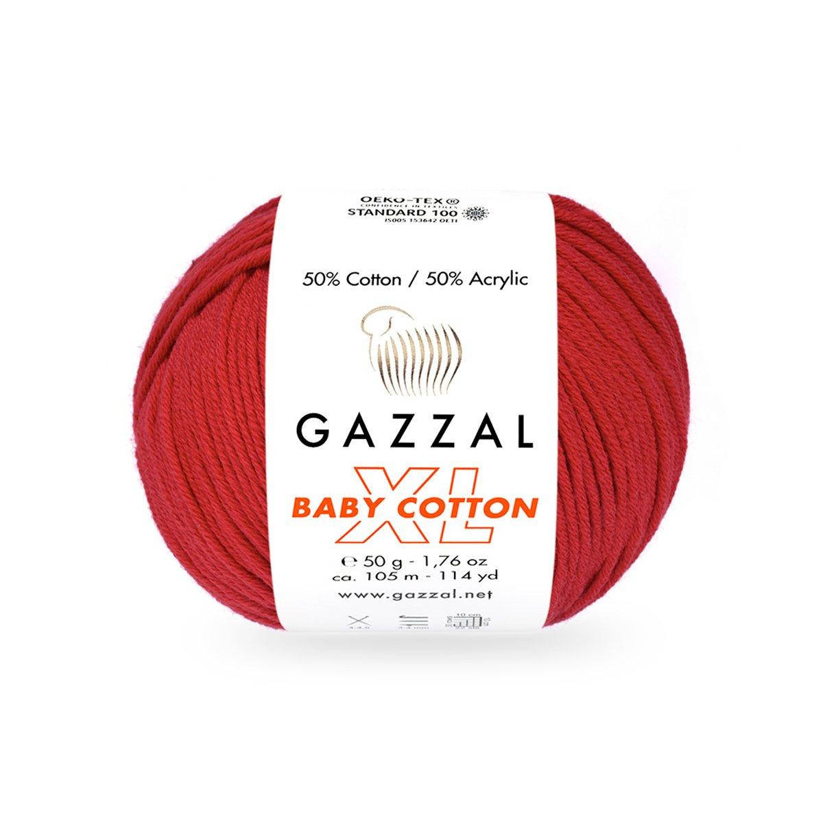 Gazzal Baby Cotton XL (Газзал Беби Котон ХЛ) № 3443 красный (Пряжа с хлопком, нитки для вязания)
Gazzal Baby Cotton XL (Газзал Беби Котон ХЛ) № 3443 красный (Пряжа с хлопком, нитки для вязания)