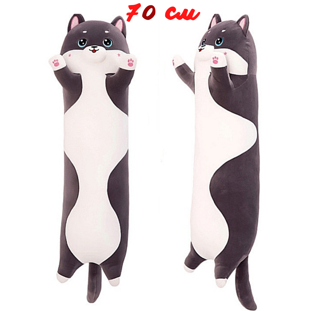 Мягкая плюшевая игрушка длинный кот батон подушка обнимашка Masyasha Цвет Серый 70см KB-SR70 
Мягкая плюшевая игрушка длинный кот батон подушка обнимашка Masyasha Цвет Серый 70см KB-SR70